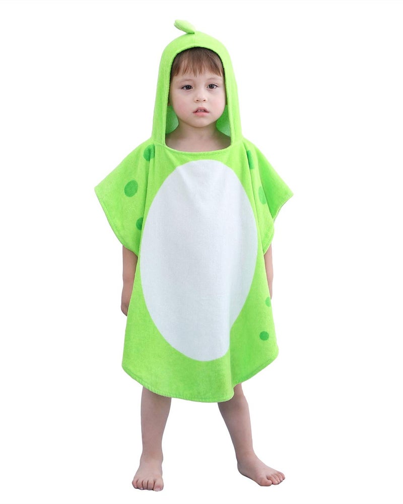 LOLANTA Children's Terry Cloth Hooded Bath Towels Dinosaur, Boys Beach Towel Pool Poncho Swim Cover-Ups Cotton (Green#B, 4-6 Years) - Image 2